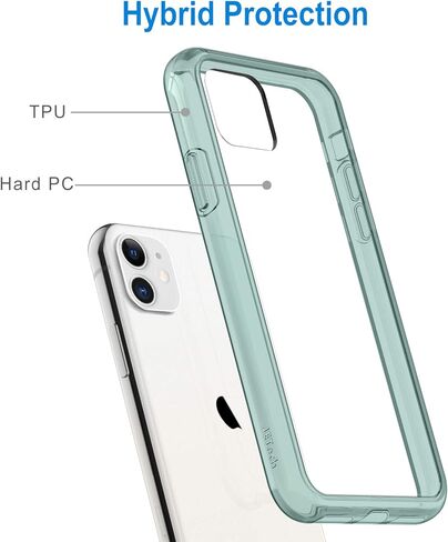 حافظة JETech لهاتف iPhone 11 مقاس 6.1 بوصة، غطاء ممتص للصدمات غير أصفر اللون، ظهر شفاف مضاد للخدش (شفاف) in Kuwait