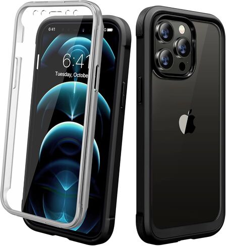 حافظة Miracase مصممة لهاتف iPhone 12 Pro Max، حافظة متينة لكامل الجسم مع واقي شاشة مدمج حساس للمس ومضاد للخدش، حافظة TPU ناعمة متوافقة مع iPhone 12 Pro Max 6.7 بوصة، أزرق ذهبي in Kuwait