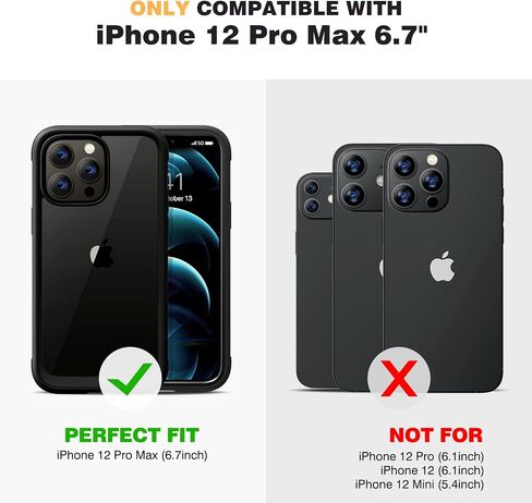 حافظة Miracase مصممة لهاتف iPhone 12 Pro Max، حافظة متينة لكامل الجسم مع واقي شاشة مدمج حساس للمس ومضاد للخدش، حافظة TPU ناعمة متوافقة مع iPhone 12 Pro Max 6.7 بوصة، أزرق ذهبي in Kuwait