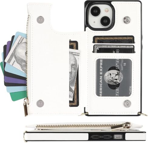 Bocasal Crossbody Wallet Case with Strap for iPhone 15, Black in Kuwait