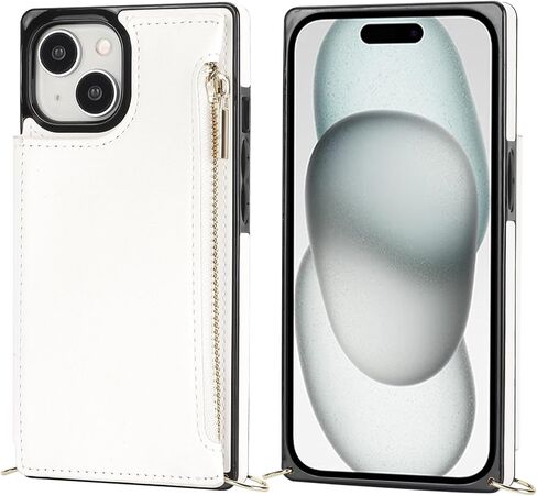 Bocasal Crossbody Wallet Case with Strap for iPhone 15, Black in Kuwait