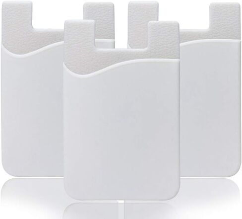 YWXTW Cell Phone Wallet, Silicone 3M Adhesive Stick-on Wallet for Card | 3 Pack White, Ultra-Slim Id Holder Wallet for Credit, Pouch Sleeve Pocket for Smartphones (iPhone/Android/Samsung Galaxy) in Kuwait