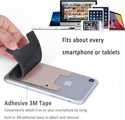 YWXTW Cell Phone Wallet, Silicone 3M Adhesive Stick-on Wallet for Card | 3 Pack White, Ultra-Slim Id Holder Wallet for Credit, Pouch Sleeve Pocket for Smartphones (iPhone/Android/Samsung Galaxy) in Kuwait