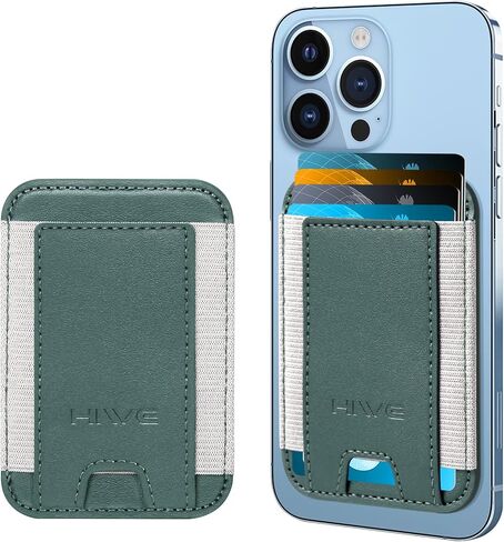 HiWe for MagSafe Wallet, 7 Cards Holder, RFID Blocking, Stronger Magnets | Magnetic Wallet for iPhone 17/16/15/14/13/12 Series, Minimalist Slim, 1 Slot, Black & Black in Kuwait