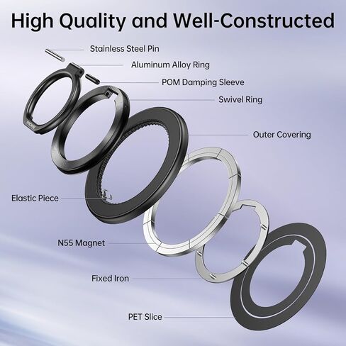 SYNCWIRE Magnetic Phone Ring Holder Grips (Titanium Black) in Kuwait