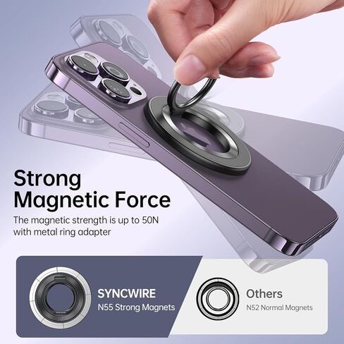 SYNCWIRE Magnetic Phone Ring Holder Grips (Titanium Black) in Kuwait