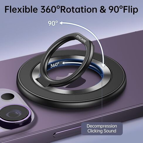 SYNCWIRE Magnetic Phone Ring Holder Grips (Titanium Black) in Kuwait