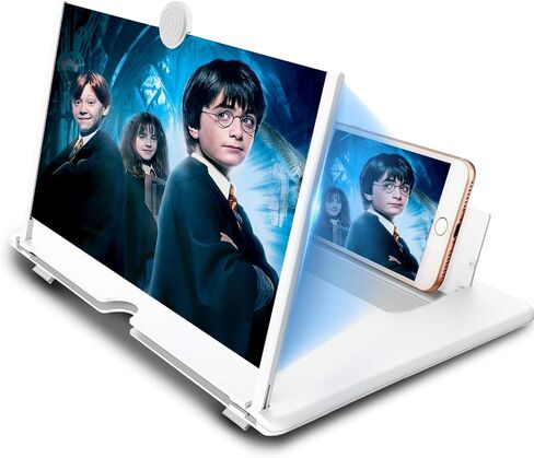 14 inch Screen Magnifier for Cell phone 3D Magnifier Screen Enlarger for Movies,Videos,Reading,Gaming-Screen Amplifie with Foldable Phone Stand Holder.Compatible with All Smartphones -Black in Kuwait