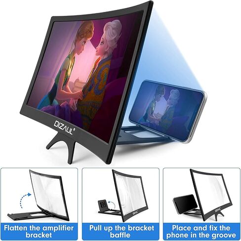 16 inch 3D Screen Magnifier for Smartphone – Curved HD Mobile Phone Amplifier Screen – Foldable Phone Screen Amplifier – Compatible with Android, iPhone and Gaming Devices in Saudi Arabia