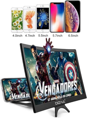 16 inch 3D Screen Magnifier for Smartphone – Curved HD Mobile Phone Amplifier Screen – Foldable Phone Screen Amplifier – Compatible with Android, iPhone and Gaming Devices in Saudi Arabia