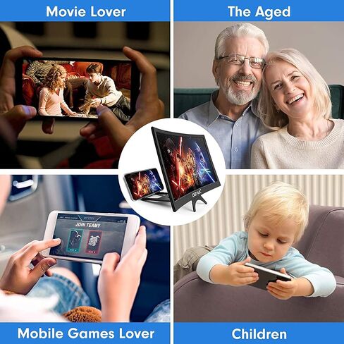 16 inch 3D Screen Magnifier for Smartphone – Curved HD Mobile Phone Amplifier Screen – Foldable Phone Screen Amplifier – Compatible with Android, iPhone and Gaming Devices in Saudi Arabia