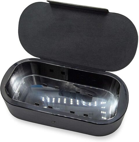 صندوق مطهر Bondir Beyond UV+O3 وشاحن عالمي للأشعة فوق البنفسجية ومطهر الأوزون للهاتف والقناع وفرشاة المكياج وأداة الأظافر (زيت اللوز) in Kuwait