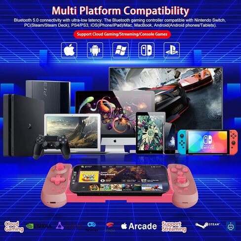 Joso Wireless Phone Controller for iPhone/Android, Mobile Game Controller with Hall Joystick Suitable for Xbox Cloud Gaming, PS Remote Play, Steam Link, Call of Duty & More - Gray in Kuwait
