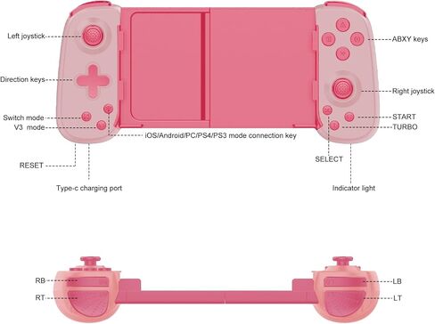 Joso Wireless Phone Controller for iPhone/Android, Mobile Game Controller with Hall Joystick Suitable for Xbox Cloud Gaming, PS Remote Play, Steam Link, Call of Duty & More - Gray in Kuwait