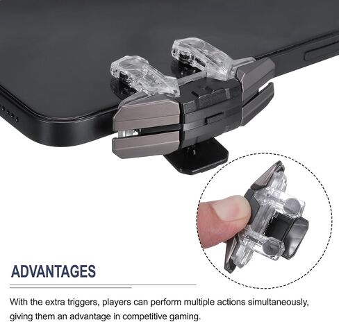 MECCANIXITY Gaming Trigger وحدة تحكم ألعاب الهاتف المحمول زوج واحد من مفاتيح النار بستة أصابع من النوع C أسود للهاتف الخلوي 4.7-6.5 بوصة in Kuwait