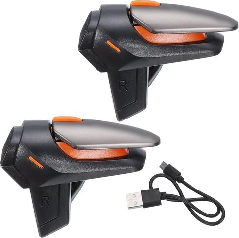MECCANIXITY Gaming Trigger Mobile Game Controller 1 زوج النار مفتاح انفجار مطلق النار الأسود للهاتف الخليوي 4.7-6.5 بوصة مع كابل USB 20 سم in Kuwait