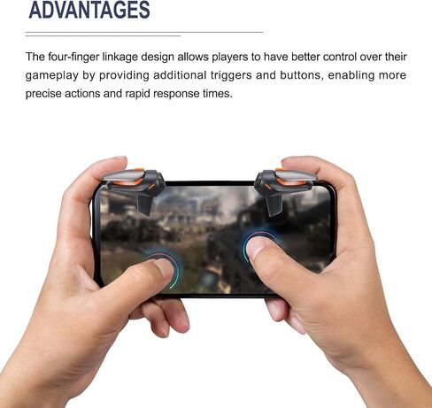 MECCANIXITY Gaming Trigger Mobile Game Controller 1 زوج النار مفتاح انفجار مطلق النار الأسود للهاتف الخليوي 4.7-6.5 بوصة مع كابل USB 20 سم in Kuwait