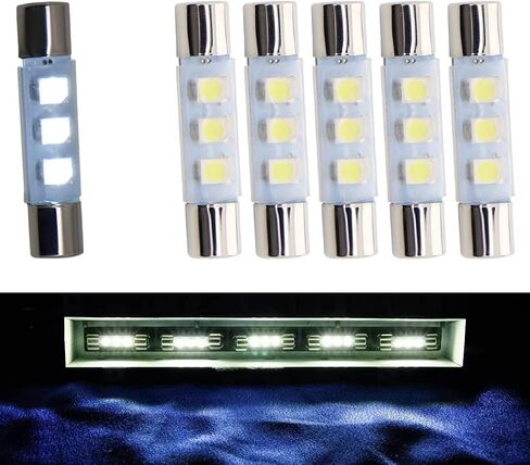AC Audio Equipment Receiver Reading Light LED Fuse Lamp 29mm 8 Volt 5 Pack (Warm White) in Saudi Arabia