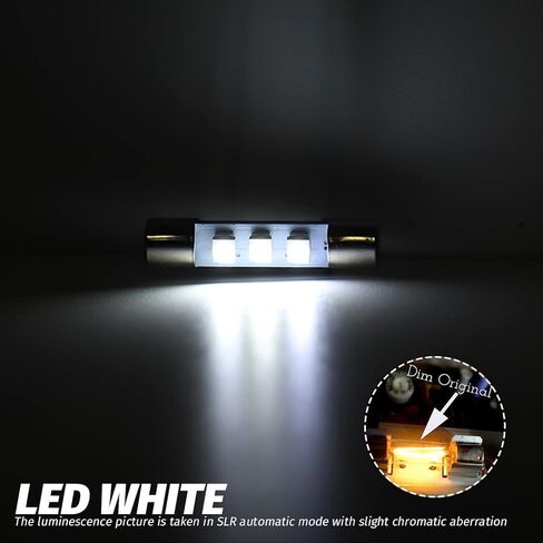 AC Audio Equipment Receiver Reading Light LED Fuse Lamp 29mm 8 Volt 5 Pack (Warm White) in Saudi Arabia