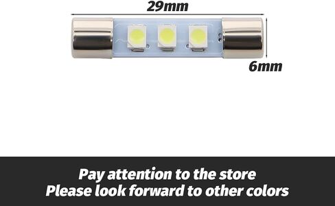 AC Audio Equipment Receiver Reading Light LED Fuse Lamp 29mm 8 Volt 5 Pack (Warm White) in Saudi Arabia