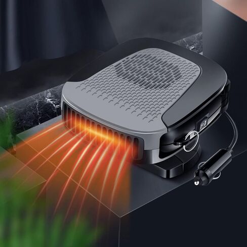 سخان سيارة محمول من WAMTHUS، مروحة سيارة 12 فولت 150 وات مع تنقية الهواء 2 في 1 وظيفة التسخين والتبريد السريع، وصلة في ولاعة السجائر ومزيل صقيع السيارة (رمادي) in Kuwait