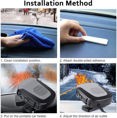 سخان سيارة محمول من WAMTHUS، مروحة سيارة 12 فولت 150 وات مع تنقية الهواء 2 في 1 وظيفة التسخين والتبريد السريع، وصلة في ولاعة السجائر ومزيل صقيع السيارة (رمادي) in Kuwait