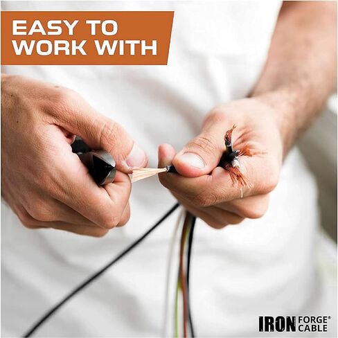 كابل Iron Forge ذو 8 سلك أساسي قياس 2 حزمة - سلك ألومنيوم مغطى بالنحاس بطول 25 قدم - 1 أحمر و1 أسود in Kuwait