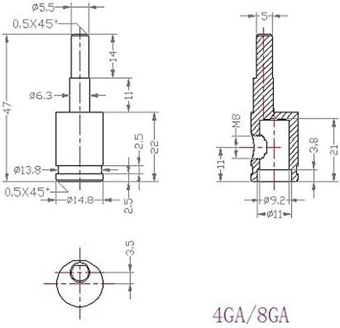 زوج (2) من مخفضات إدخال الذهب لمقياس 4 إلى 8 أمبير in Kuwait