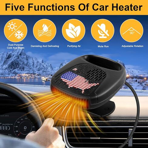 Car Heater Portable 12V Fast Heating Defogging Defroster That Plugs Into Cigarette Lighter 2 in1 Automobile Windshield Heating Fan/Cooling Fan in Kuwait