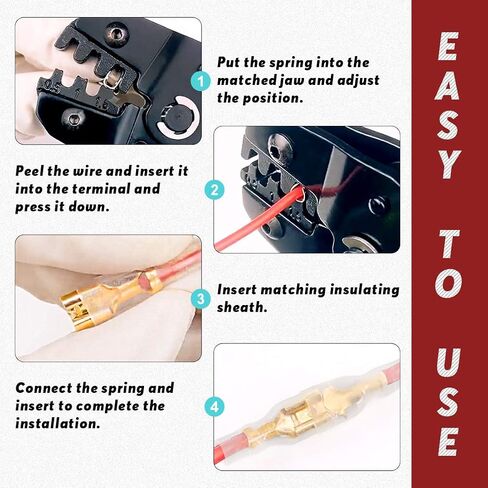 Hilitchi 720Pcs Gold Quick Splice Male and Female Wire Spade Connector Wire Crimp Terminal Block with Insulating Sleeve for Electrical Wiring Car Audio Speaker, 2.8mm 4.8mm 6.3mm Assortment Kit in Saudi Arabia