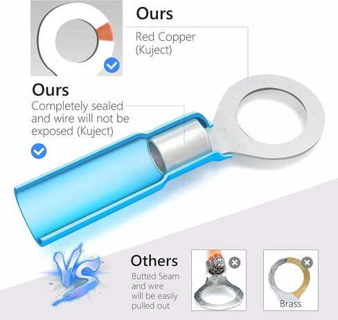 450 قطعة من موصلات الأسلاك المنكمشة بالحرارة من Kuject، مجموعة أطراف أسلاك كهربائية متعددة الأغراض مقاومة للماء، موصلات مجعدة معزولة بحلقة شوكة ووصلات بعقب لشاحنة القوارب البحرية للسيارات in Kuwait