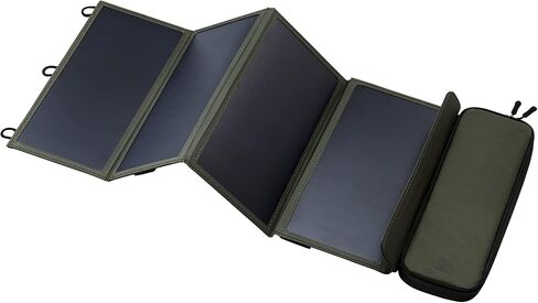 لوحة شمسية محمولة من ELECOM NESTOUT، منافذ USB-A مزدوجة، شاحن لتوليد الطاقة بقدرة 14 وات لتخييم الهاتف، نايلون متين مقاوم للماء، خفيف الوزن قابل للطي، حوامل قابلة للتعديل (لوحتان) in Kuwait