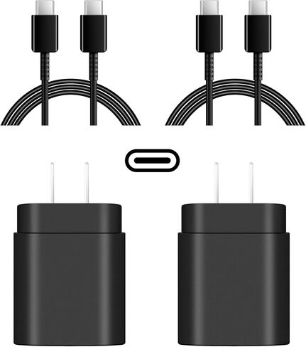 USB C Fast Charger for Samsung 25W Type C Charger, 2-Pack Fast Wall Charger Block with 6Ft Type C to Type C Cable for Samsung Galaxy S23 Ultra, S23+/S23/S22/S21/S20/Note 20/Note 10 in Kuwait
