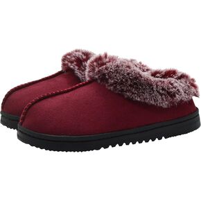 UBXRIN Womens Fuzzy Memory Foam Slippers Boots Cozy Faux Fur House Shoes Indoor Outdoor Rubber Sole Anti-Skid