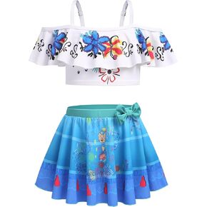 Arshiner 3 Piece Tween Girls Swimsuit Ruffle Sleeve Athletic Tankini Sport Swimwear with Swimming Skirt in Saudi Arabia
