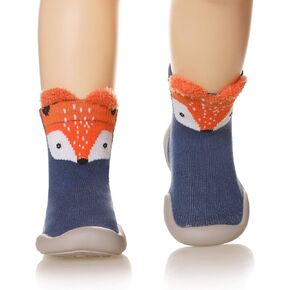 Childrens Kids Toddlers Animal Rubber Sole Non-Skid Indoor Floor Slipper Baby Boy Girls Breathable Cotton Outdoor Shoes Socks