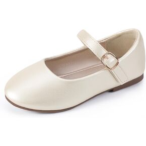 PANDANINJIA Girls Dress Shoes Flower Girl Ballet Pearl Flats Adela Wedding Party School for Toddler Little Kid in Kuwait