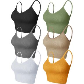 Geyoga 6 قطع حمالة صدر للنوم للنساء مع دعم قطع علوية بدون أكمام حمالة صدر مبطنة مع أشرطة قابلة للتعديل in Kuwait