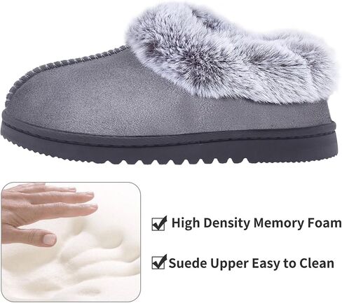 UBXRIN Womens Fuzzy Memory Foam Slippers Boots Cozy Faux Fur House Shoes Indoor Outdoor Rubber Sole Anti-Skid in Saudi Arabia