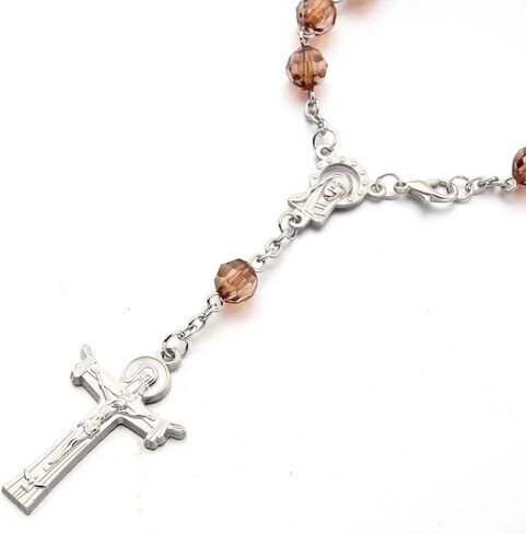 قلادة الصليب النسائية من Deicicp مسبحة الورد مناسبة أيضًا لخرزات التأمل في الصلاة in Kuwait