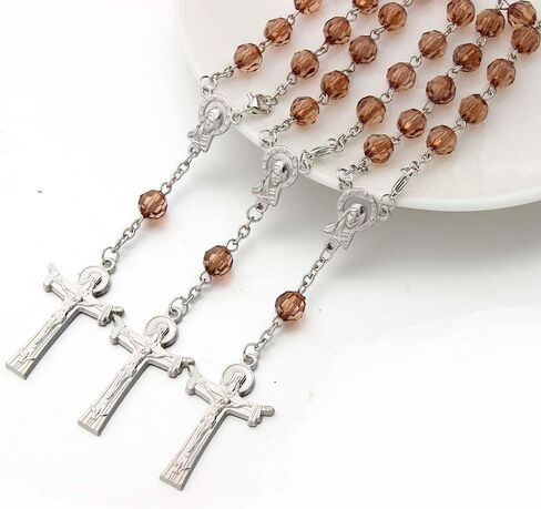 قلادة الصليب النسائية من Deicicp مسبحة الورد مناسبة أيضًا لخرزات التأمل في الصلاة in Kuwait