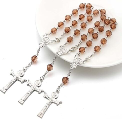 قلادة الصليب النسائية من Deicicp مسبحة الورد مناسبة أيضًا لخرزات التأمل في الصلاة in Kuwait
