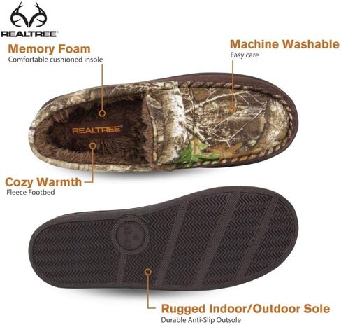 Realtree Boy's Memory Foam Camo Moccasin House Slipper Indoor/Outdoor in Saudi Arabia
