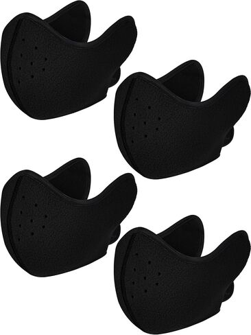 4 Pieces Winter Face Cover Fleece Neck Gaiter Unisex Breathable Neck Warmer with Earmuffs in Saudi Arabia