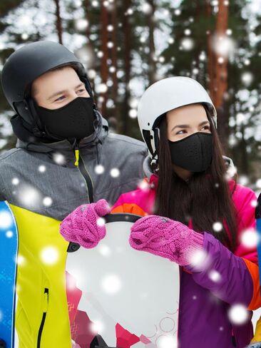 4 Pieces Winter Face Cover Fleece Neck Gaiter Unisex Breathable Neck Warmer with Earmuffs in Saudi Arabia