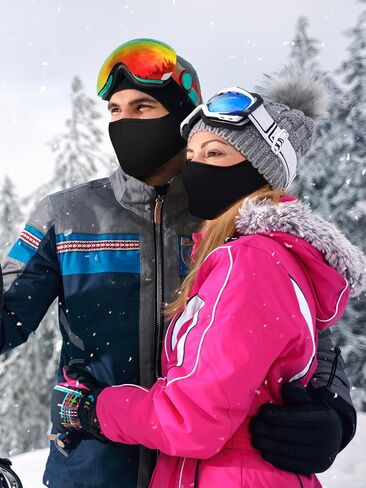 4 Pieces Winter Face Cover Fleece Neck Gaiter Unisex Breathable Neck Warmer with Earmuffs in Saudi Arabia