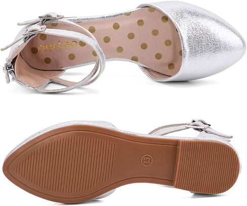 nerteo Girl's Pretty Glitter Ballet Flats Ankle Strap Dress Shoes Sandals (Toddler/Little Kid/Big Kid) in Kuwait