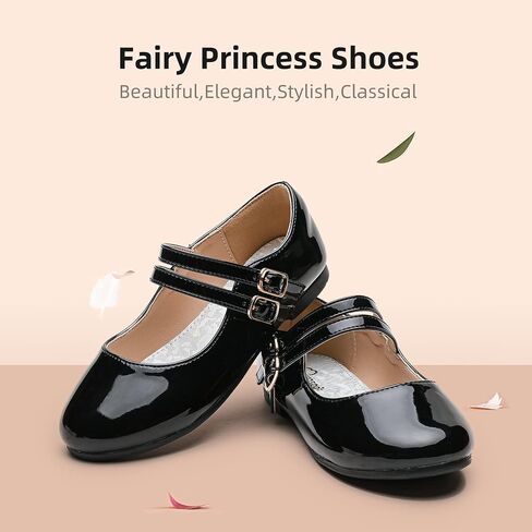 Parrosoo Girls Dress Shoes Mary Jane Shoes Princess Wedding Ballet Flats Toddler Girl School Shoes for Little Big Kids in Saudi Arabia