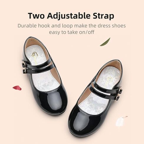 Parrosoo Girls Dress Shoes Mary Jane Shoes Princess Wedding Ballet Flats Toddler Girl School Shoes for Little Big Kids in Saudi Arabia