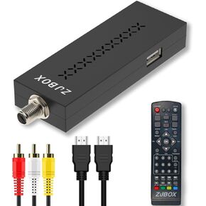صندوق محول رقمي صغير ZJBOX للتلفزيون، صندوق موالف تلفزيون 1080 بكسل مع مخرج HDMI، موالف ATSC مخفي خلف التلفزيون، يتضمن كابلات HDMI و3RCA. كامل المواصفات، تسجيل وتشغيل برامج التلفزيون، مشغل وسائط USB in Kuwait